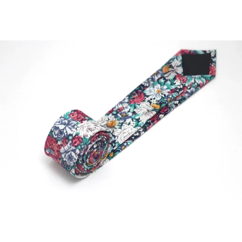 Floral cotton Men's Necktie Skinny 2 1/2W 58L‎